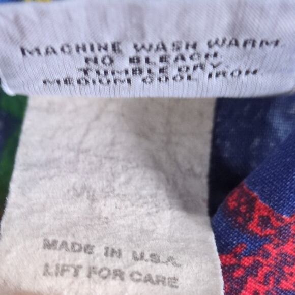 Vintage Miss B Shirt Womens L Blue Button Up Geometric 80s Retro - Picture 6 of 8